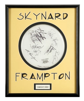 Peter Frampton and Lynard Skynard Signed Drumhead